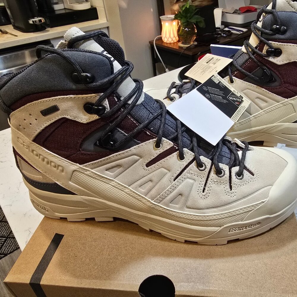 Salomon X Alp Mid Ltr Gtx White Maroon Black Dark Gray L47638600 Shoe Sneaker 10